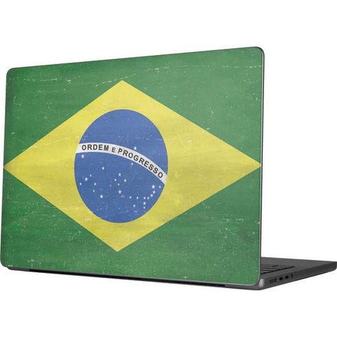 Brazil Flag Distressed Apple MacBook Pro 14-inch Skin