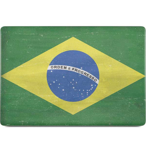 Brazil Flag Distressed MacBook Skins