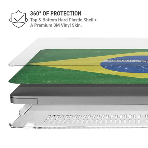 Brazil Flag Distressed MacBook Cases