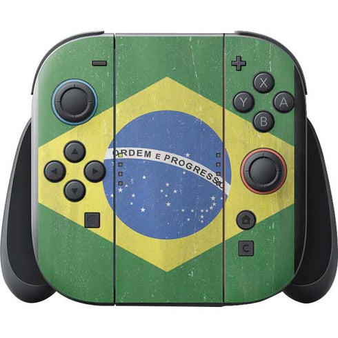 Brazil Flag Distressed Nintendo Switch 2 (2025) with Joy-Con Skin