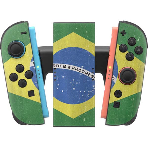 Brazil Flag Distressed Nintendo Switch 2 (2025) Joy-Con Controller Skin