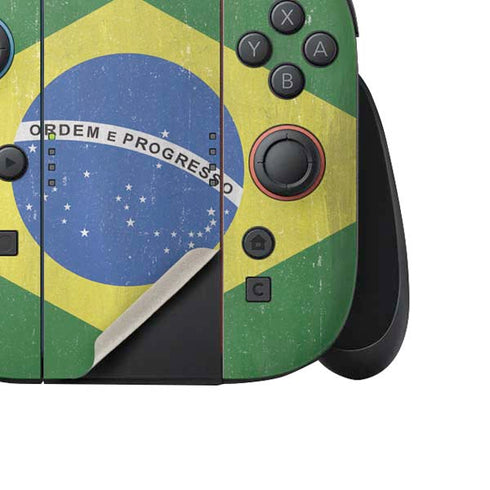 Brazil Flag Distressed Nintendo Switch 2 (2025) Joy-Con Controller Skin