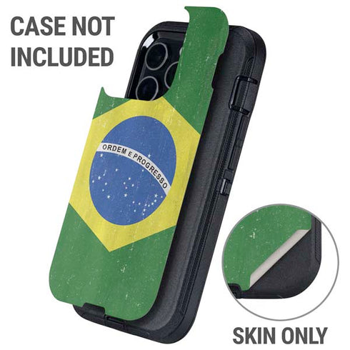 Brazil Flag Distressed Otterbox Defender iPhone Skin