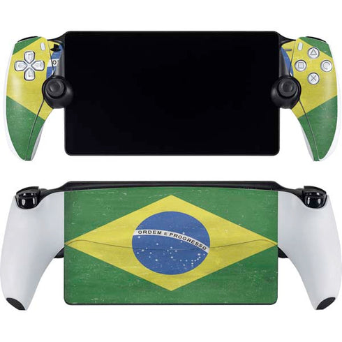 Brazil Flag Distressed PlayStation Portal Remote Player Skin