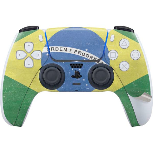 Brazil Flag Distressed PS5 Pro Bundle Skin
