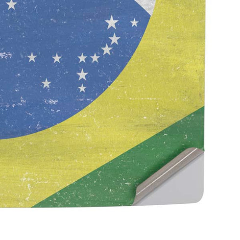 Brazil Flag Distressed PS5 Pro Disk Console Skin
