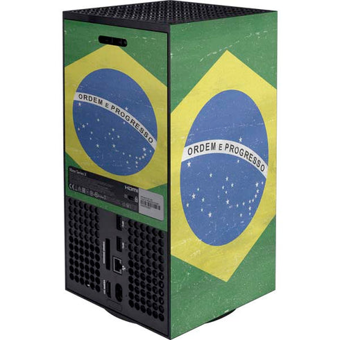 Brazil Flag Distressed XBox Series X Digital Edition Bundle Skin