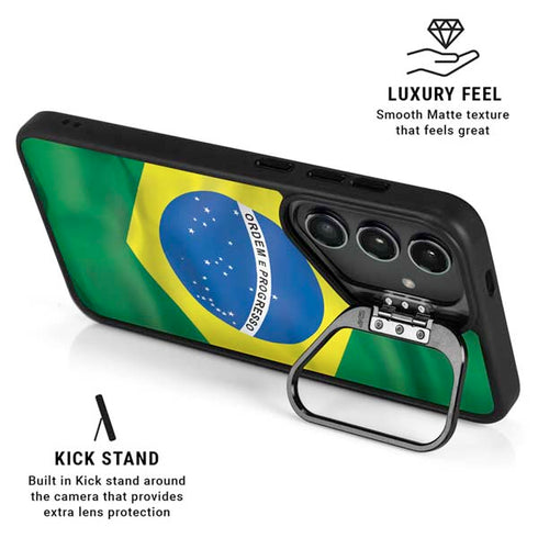 Brazil Flag Galaxy S24 FE Kickstand Case