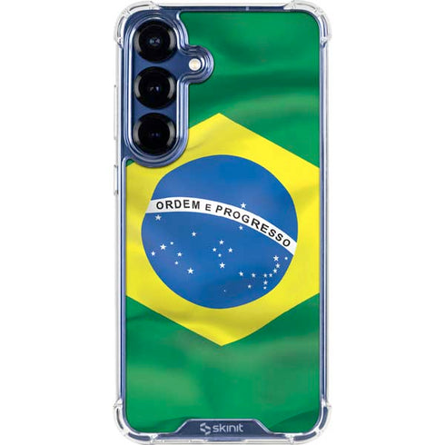 Brazil Flag Galaxy S25 Clear Case