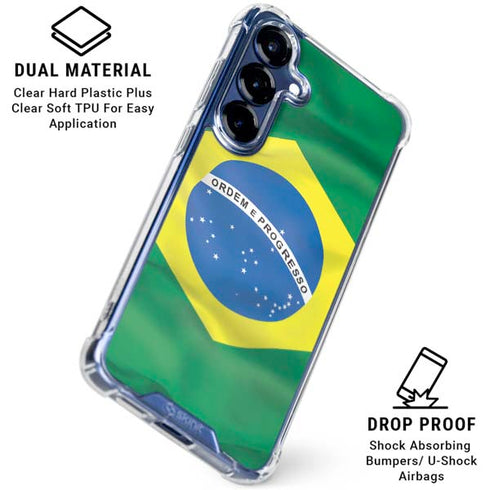 Brazil Flag Galaxy S25 Clear Case