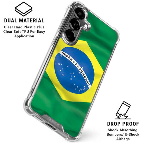 Brazil Flag Galaxy S26 Plus Clear Case