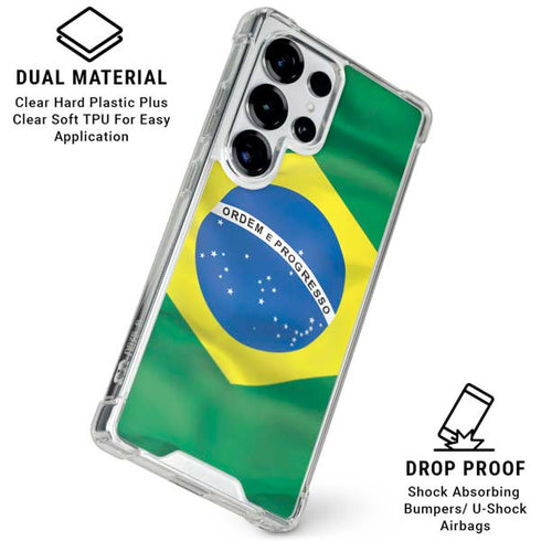 Brazil Flag Galaxy S26 Ultra Clear Case