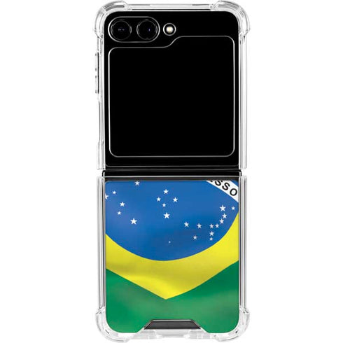 Brazil Flag Galaxy Z Flip6 Clear Case