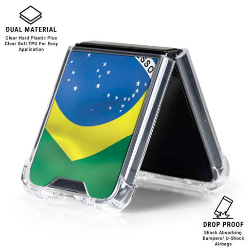 Brazil Flag Galaxy Z Flip6 Clear Case