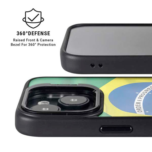 Brazil Flag iPhone 14 Plus Kickstand Case