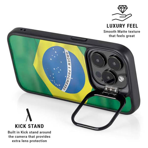 Brazil Flag iPhone 14 Pro Kickstand Case