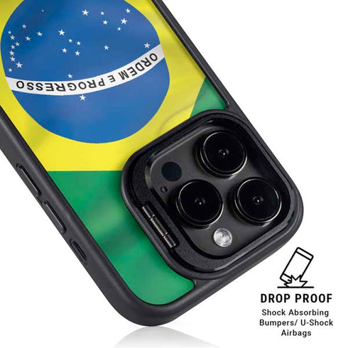 Brazil Flag iPhone 14 Pro Kickstand Case