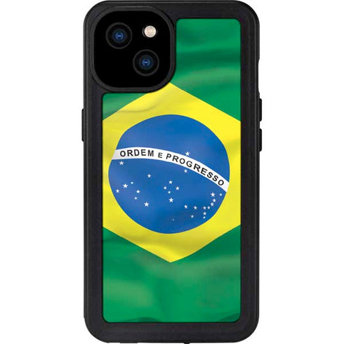 Brazil Flag iPhone 15 Plus Waterproof Case
