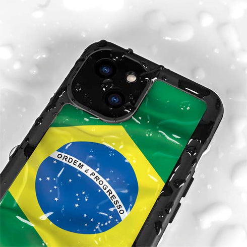 Brazil Flag iPhone 15 Plus Waterproof Case