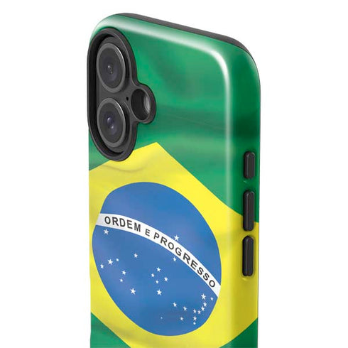 Brazil Flag iPhone 16 Plus Impact Case