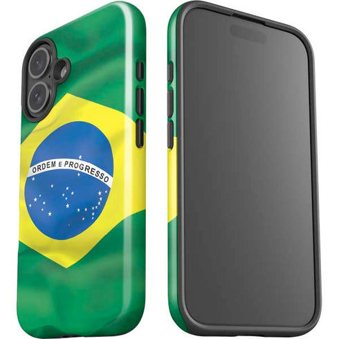 Brazil Flag iPhone 16 Plus Impact Case