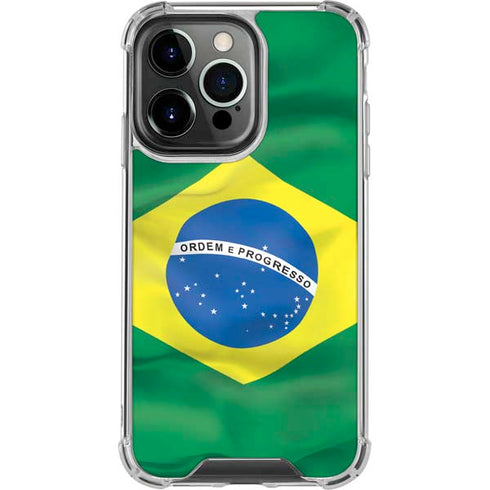 Brazil Flag iPhone 16 Pro Clear Case