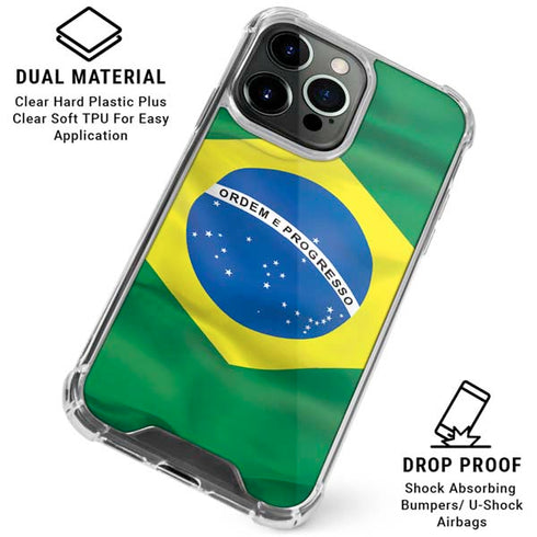 Brazil Flag iPhone 16 Pro Max Clear Case