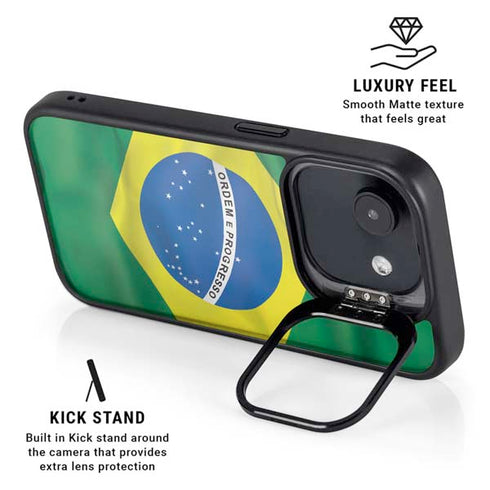 Brazil Flag iPhone 16e Kickstand Case