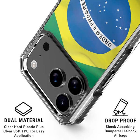 Brazil Flag iPhone 18 Pro Clear Case