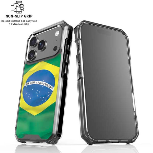 Brazil Flag iPhone 18 Pro Clear Case