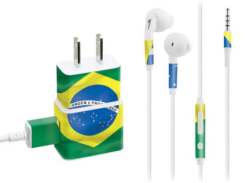 Brazil Flag Phone Charger Skin