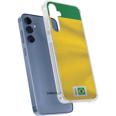 Brazil Soccer Flag Galaxy A55 5G Clear Case
