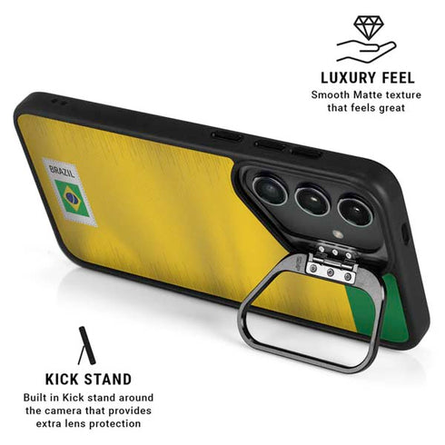 Brazil Soccer Flag Galaxy S24 FE Kickstand Case