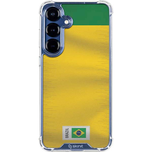Brazil Soccer Flag Galaxy S25 Clear Case