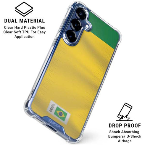 Brazil Soccer Flag Galaxy S25 Clear Case