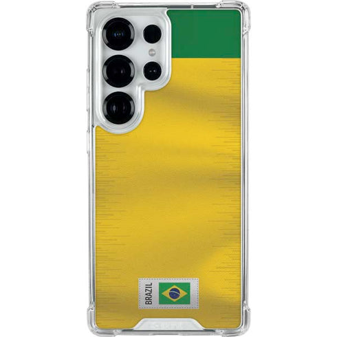 Brazil Soccer Flag Galaxy S25 Ultra Clear Case