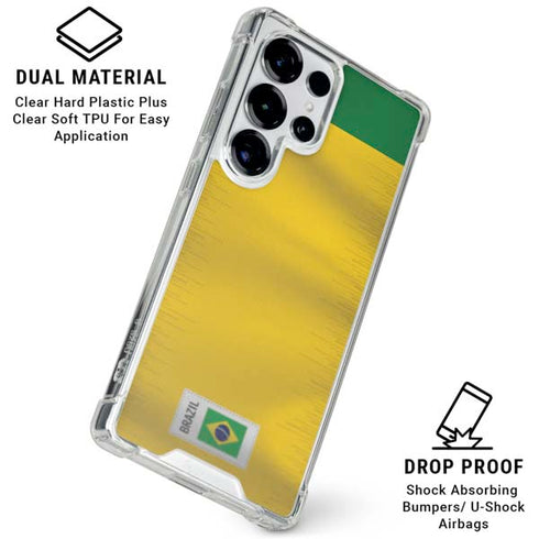 Brazil Soccer Flag Galaxy S25 Ultra Clear Case