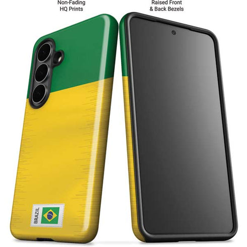 Brazil Soccer Flag Galaxy S26 Plus Impact Case