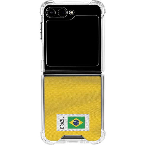 Brazil Soccer Flag Galaxy Z Flip6 Clear Case