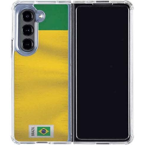Brazil Soccer Flag Galaxy Z Fold5 5G Clear Case