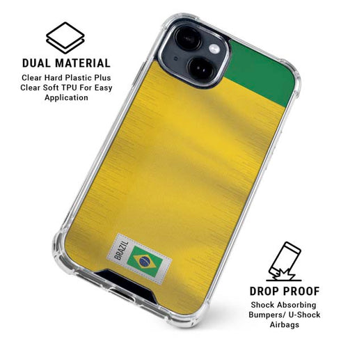 Brazil Soccer Flag iPhone 15 Clear Case