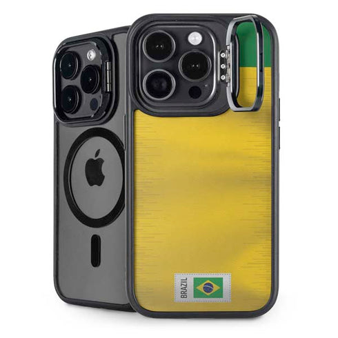 Brazil Soccer Flag iPhone 15 Pro Max Kickstand Case