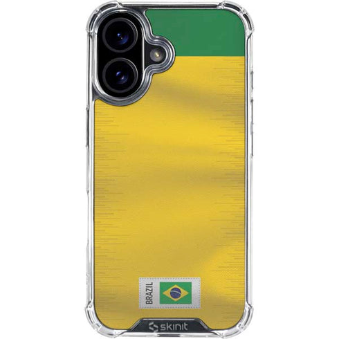 Brazil Soccer Flag iPhone 16 Clear Case