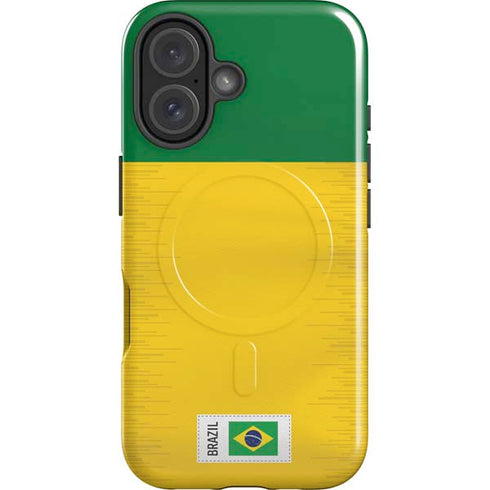 Brazil Soccer Flag iPhone 16 Magsafe Impact Case