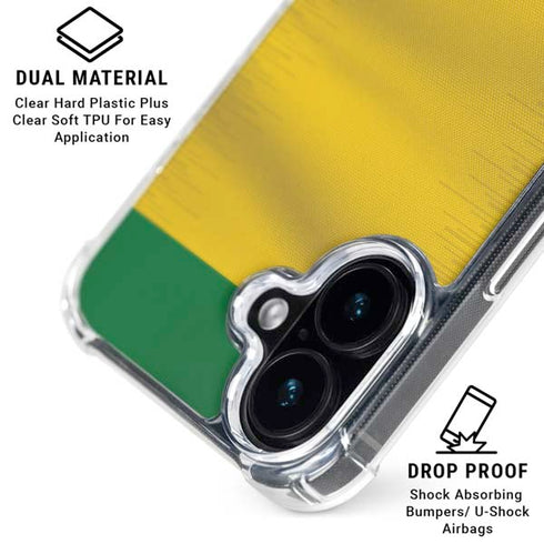 Brazil Soccer Flag iPhone 16 Plus Clear Case