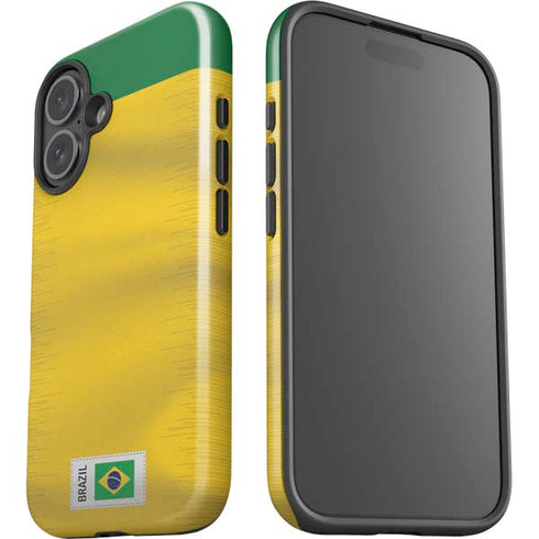 Brazil Soccer Flag iPhone 16 Plus Impact Case