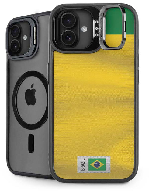 Brazil Soccer Flag iPhone 16 Plus Kickstand Case