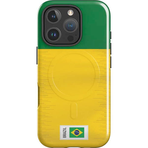 Brazil Soccer Flag iPhone 16 Pro Max Magsafe Impact Case