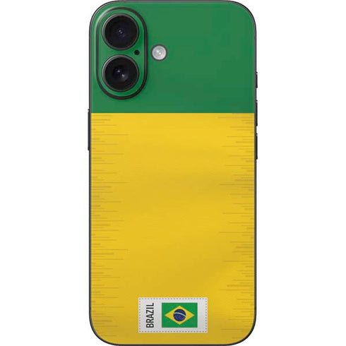 Brazil Soccer Flag iPhone 16 Skin