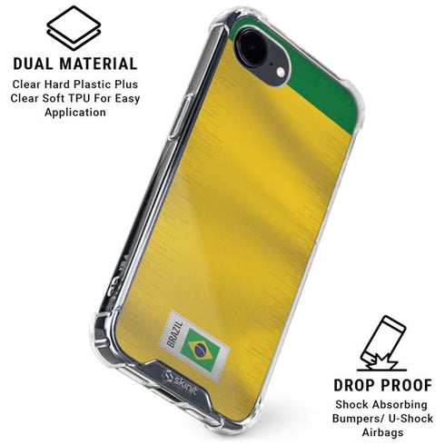 Brazil Soccer Flag iPhone 16e Clear Case